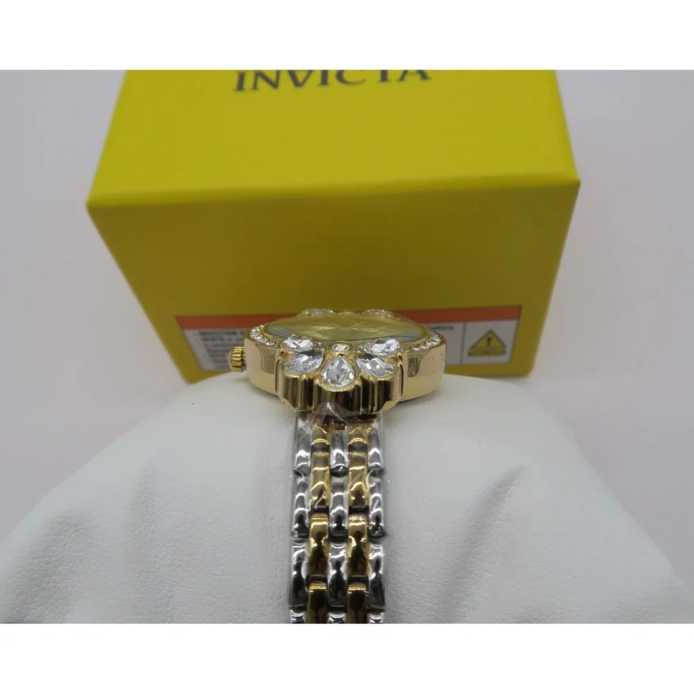 Invicta Wildflower Womens Watch Two Tone Rose Gold Silver Crystal Accented
